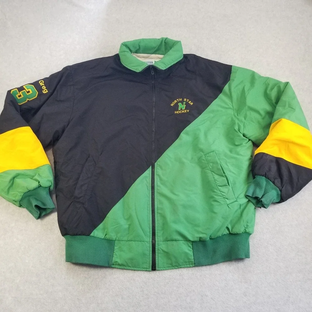 Vintage Minnesota North‎ Star Jacket Mens XL Green Black Clolor Block 90s USA